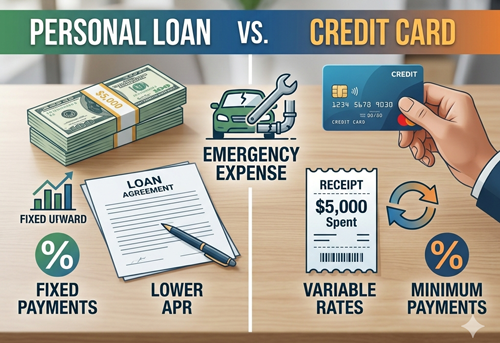 personal loan vs credit card 5000